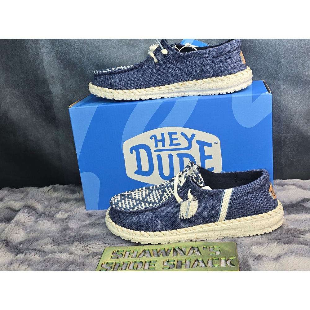 NWB Hey Dude Wendy Funk Coastal Jute Navy Blazer Loafers Women Size 9